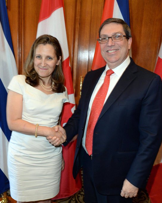 Bruno Rodríguez Parrilla recibirá este miércoles a su homóloga canadiense Chrystia Freeland, con el objetivo de analizar temas de interés común.