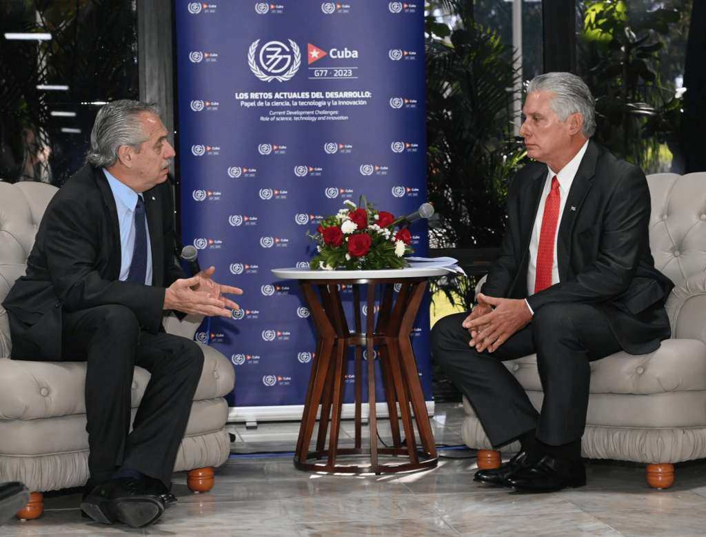 Alberto Fernández y Miguel Díaz-Canel Bermúdez